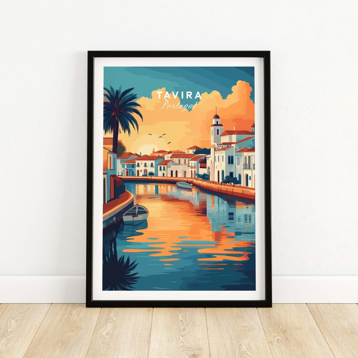Algarve Tavira Poster Portugal Wall Decor Sunset