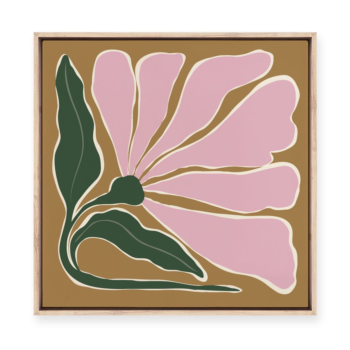 Blooming V Framed Canvas