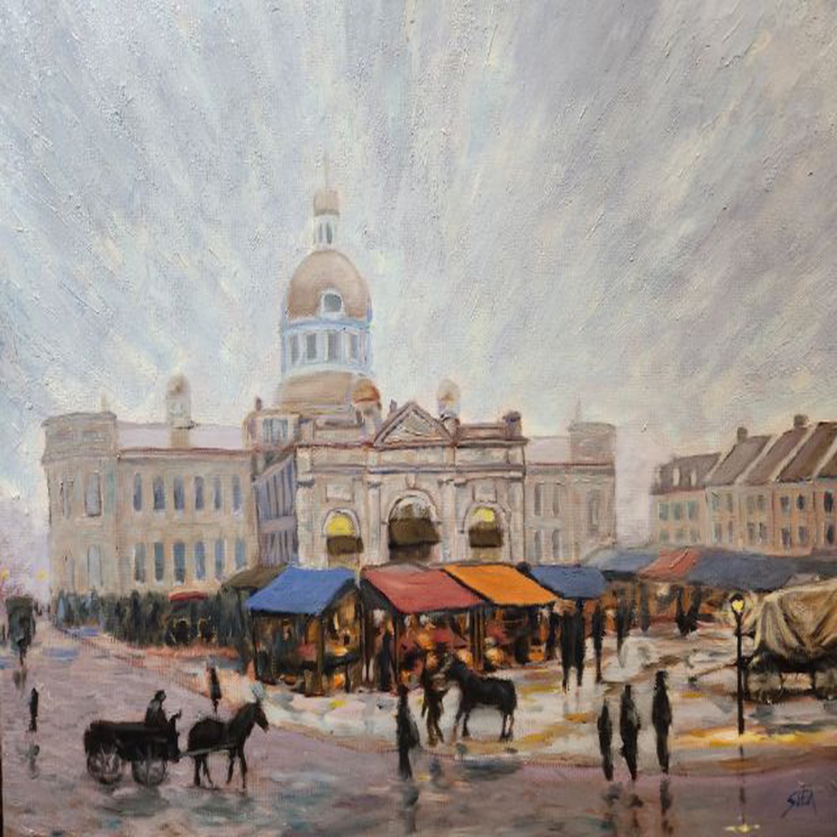 Misty Market - original art by Pat Shea