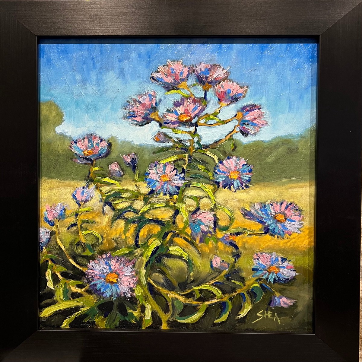 Asters in Bloom - original art by Pat Shea