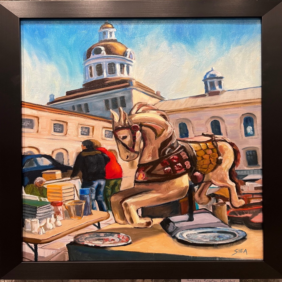 Antiques Kingston City Hall - original art by Pat Shea