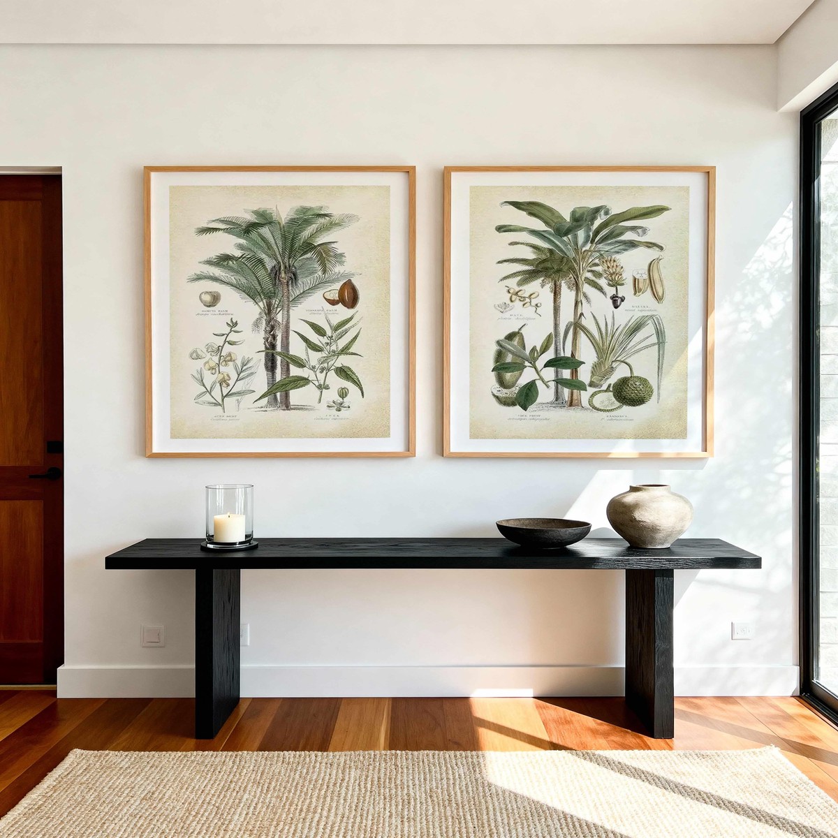 Hamptons Palm I II Art Print Set of 2 Matching Wall Art