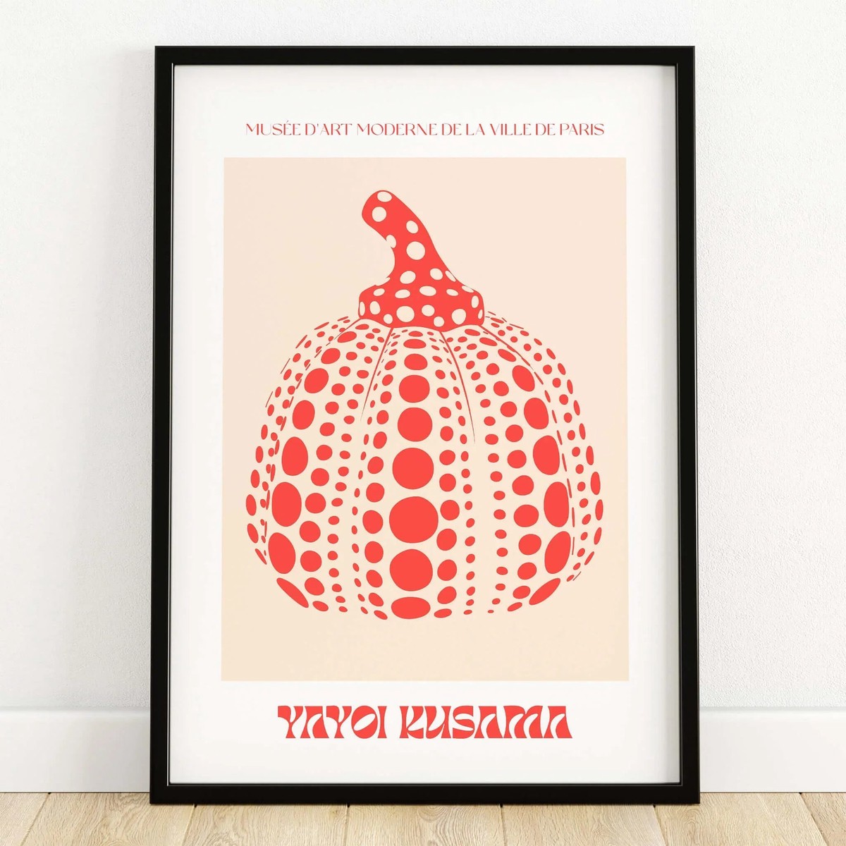 Yayoi Kusama Red Pumpkin Polka Dot Pop Art Print Poster Paris Exhibition Wall Art
