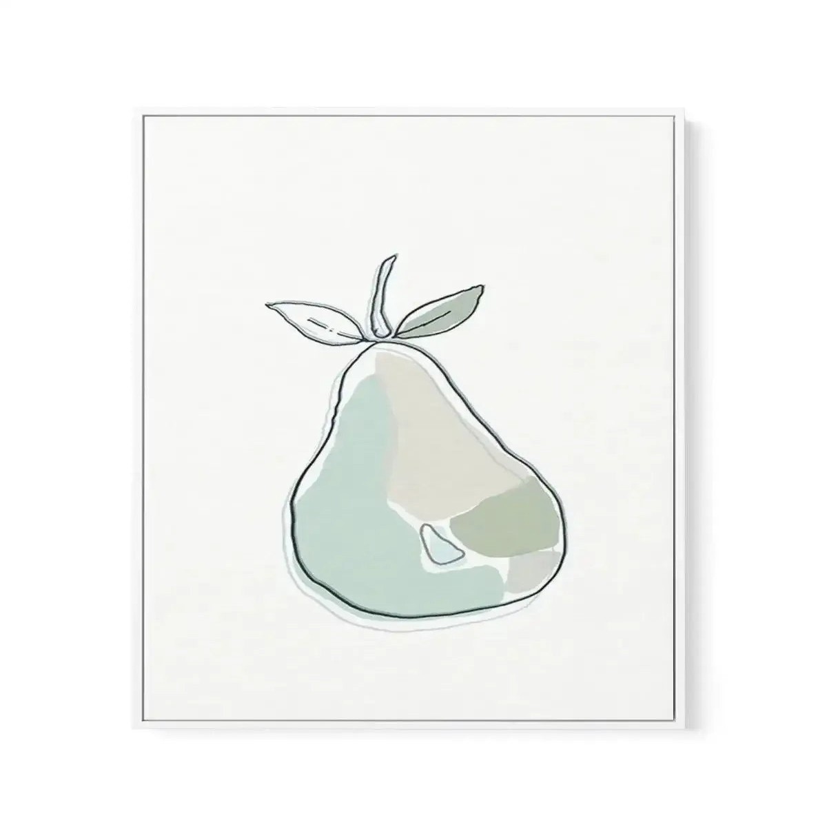 Abstract Pear Framed Canvas Art Print
