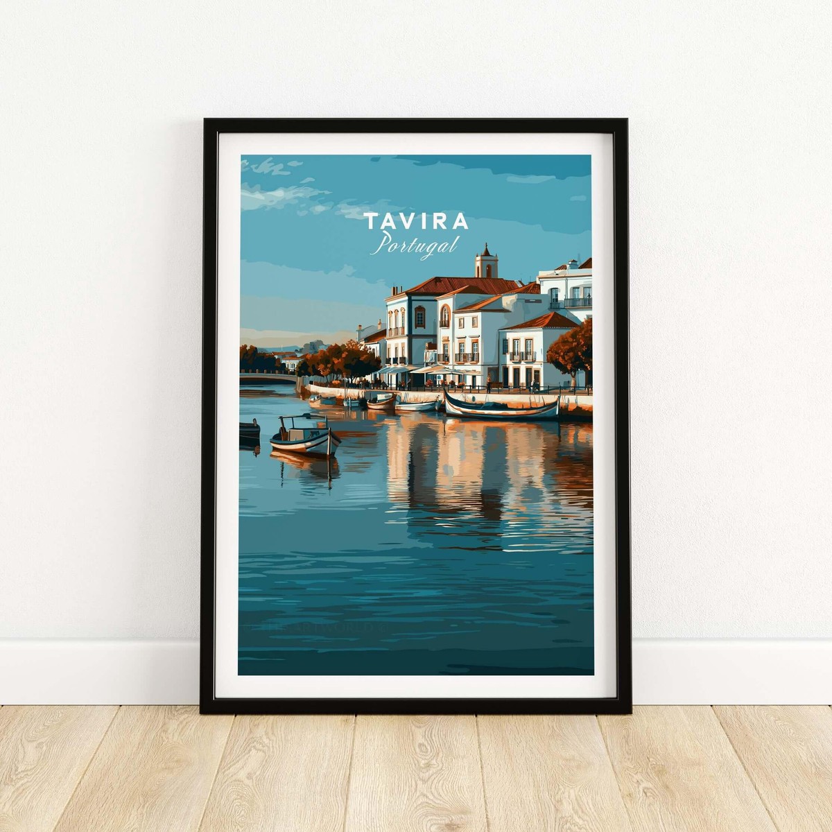 Algarve Tavira Wall Decor Portugal Cityscape Poster River Gilo Print