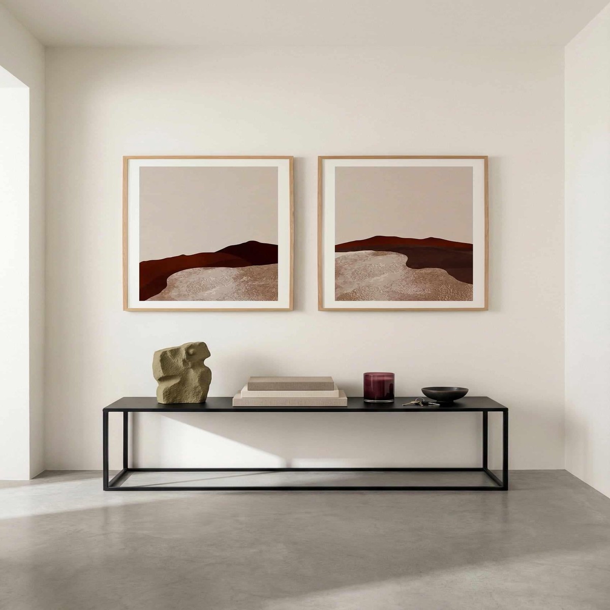 Midnight Desert I II Art Print Set of 2 Matching Wall Art