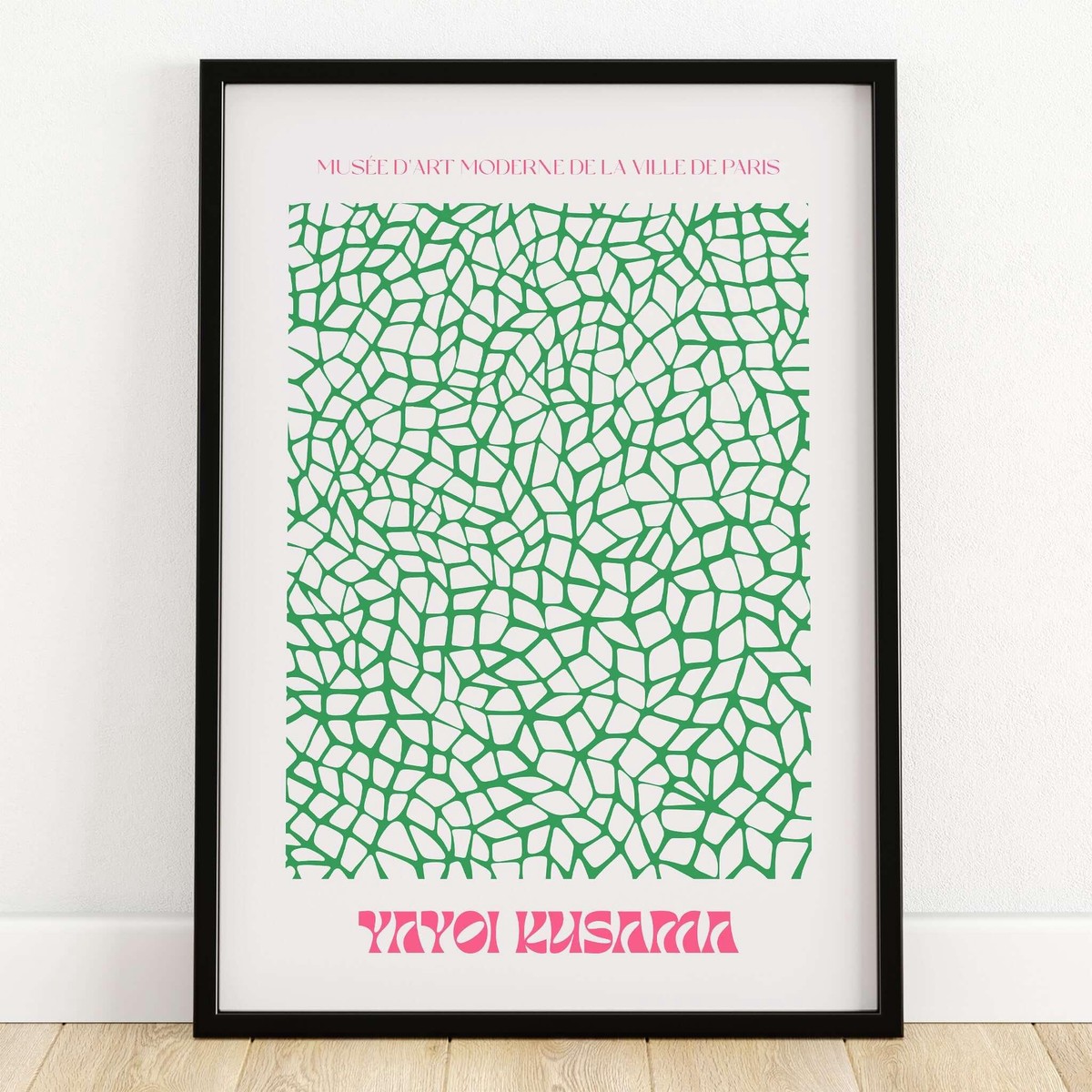 Yayoi Kusama Green Net Pattern Abstract Contemporary Art Print Paris Poster Decor