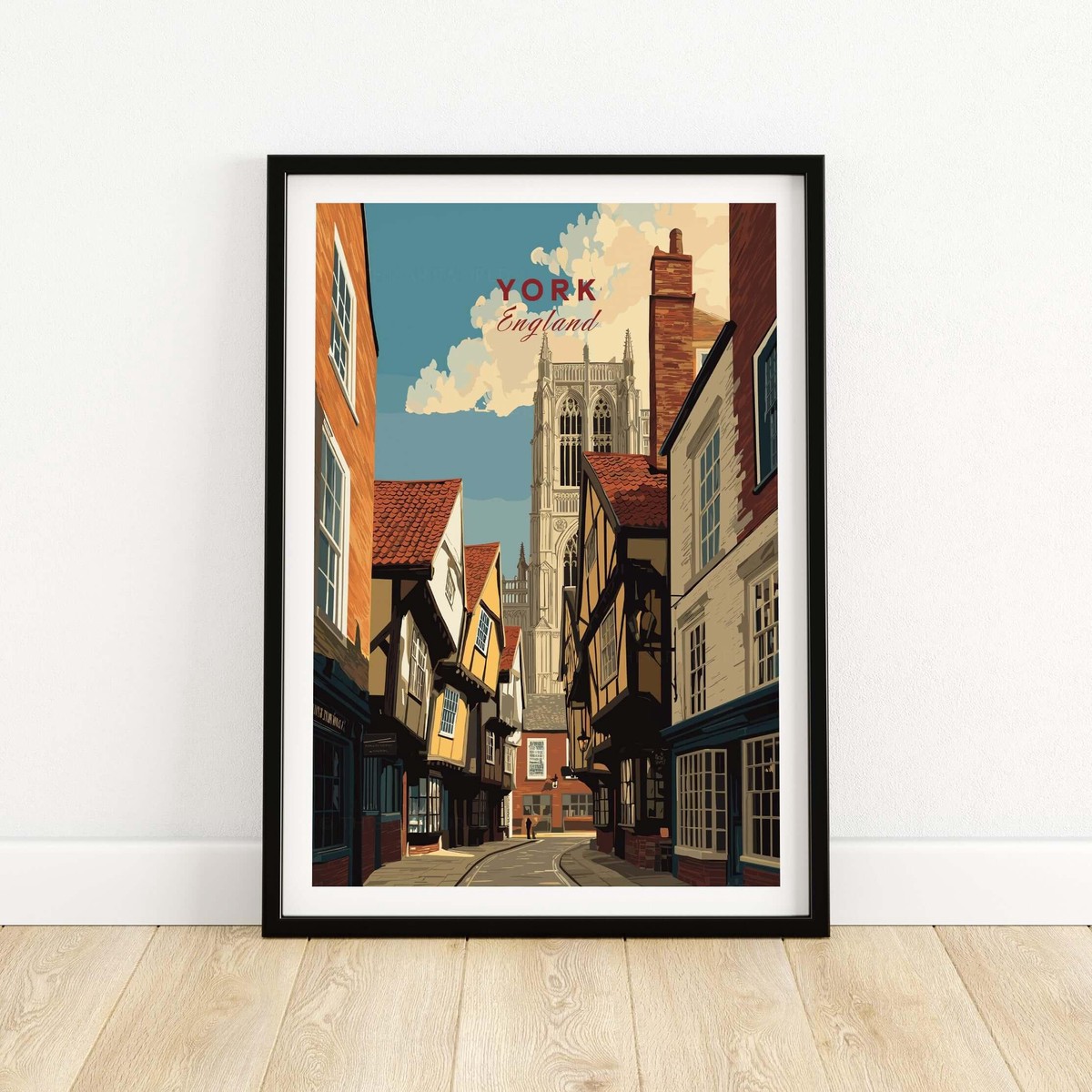 York England Minster View from Shambles Poster - Iconic Cathedral Art Print