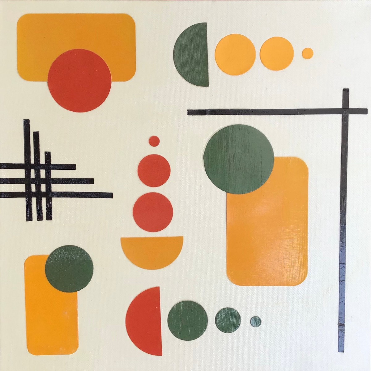 Orange Green and Red - original painting by Leslie Welfare