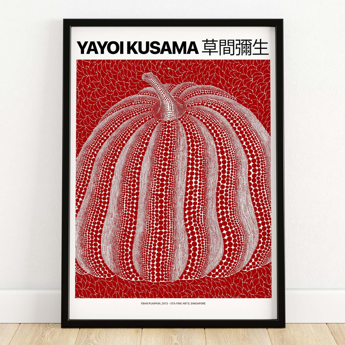 Yayoi Kusama Red White Pumpkin 2013 Singapore Exhibition Art Print Poster Polka Dot