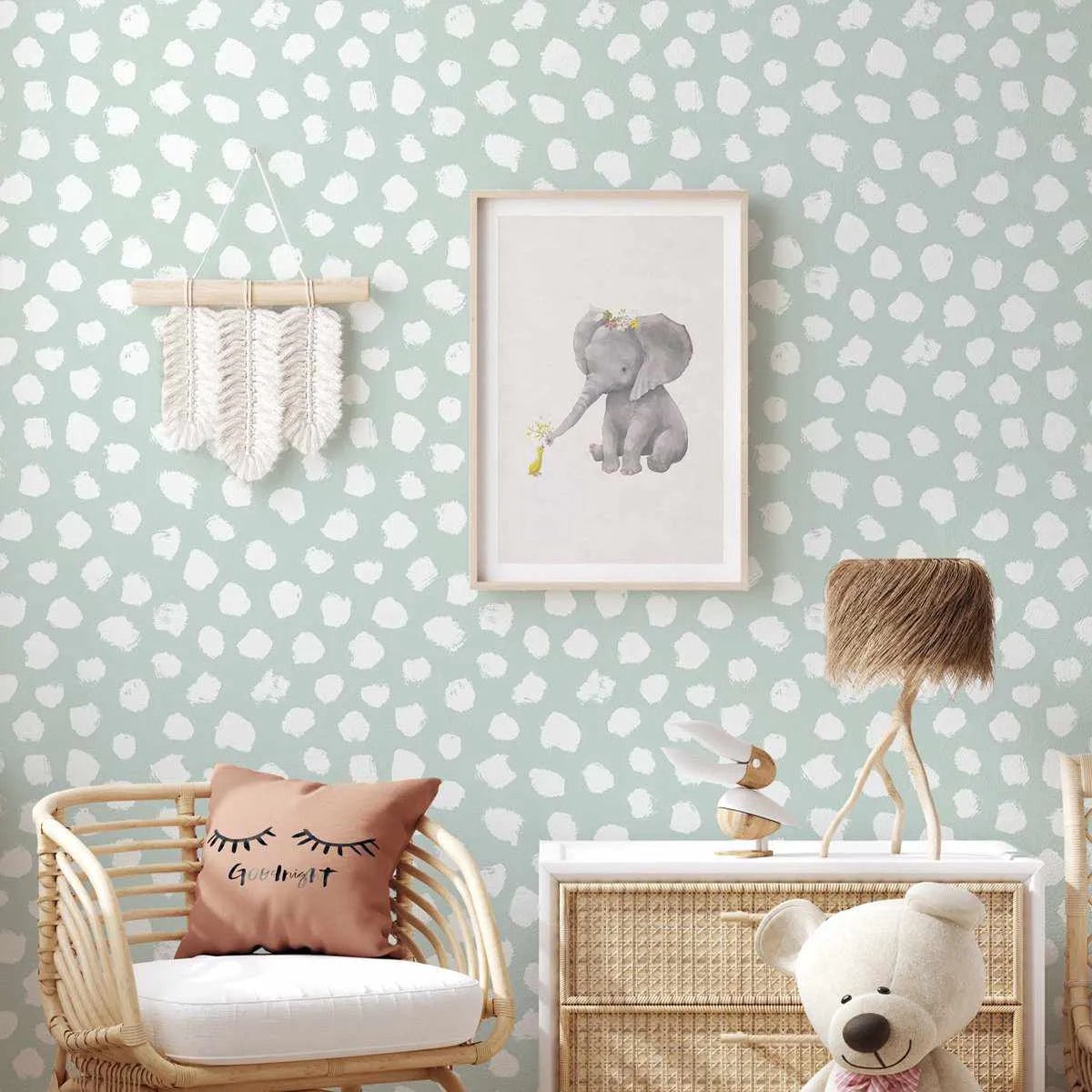 Bellas Dots Modern Mint Wallpaper