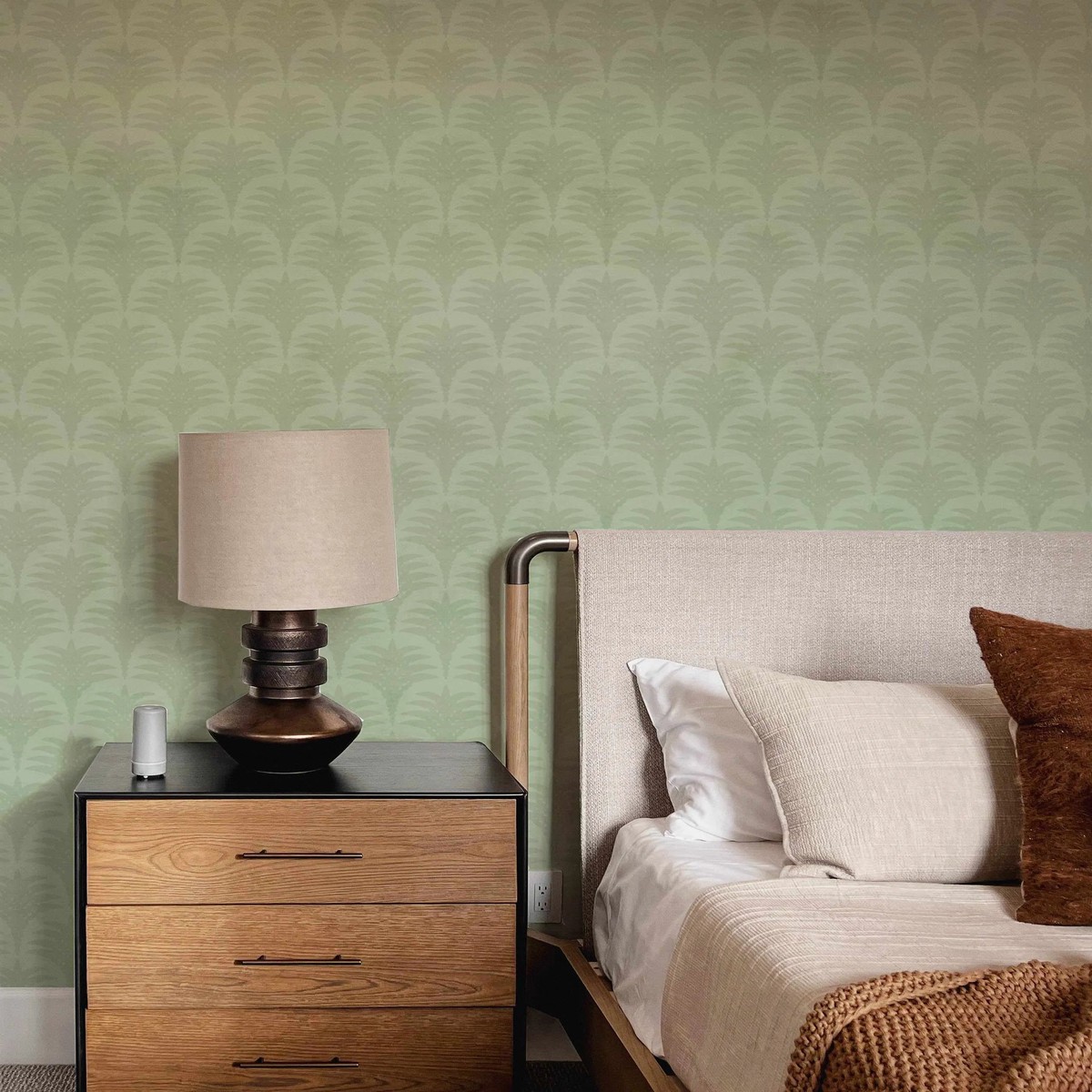 Bora Bora Palm Sage Green Wallpaper