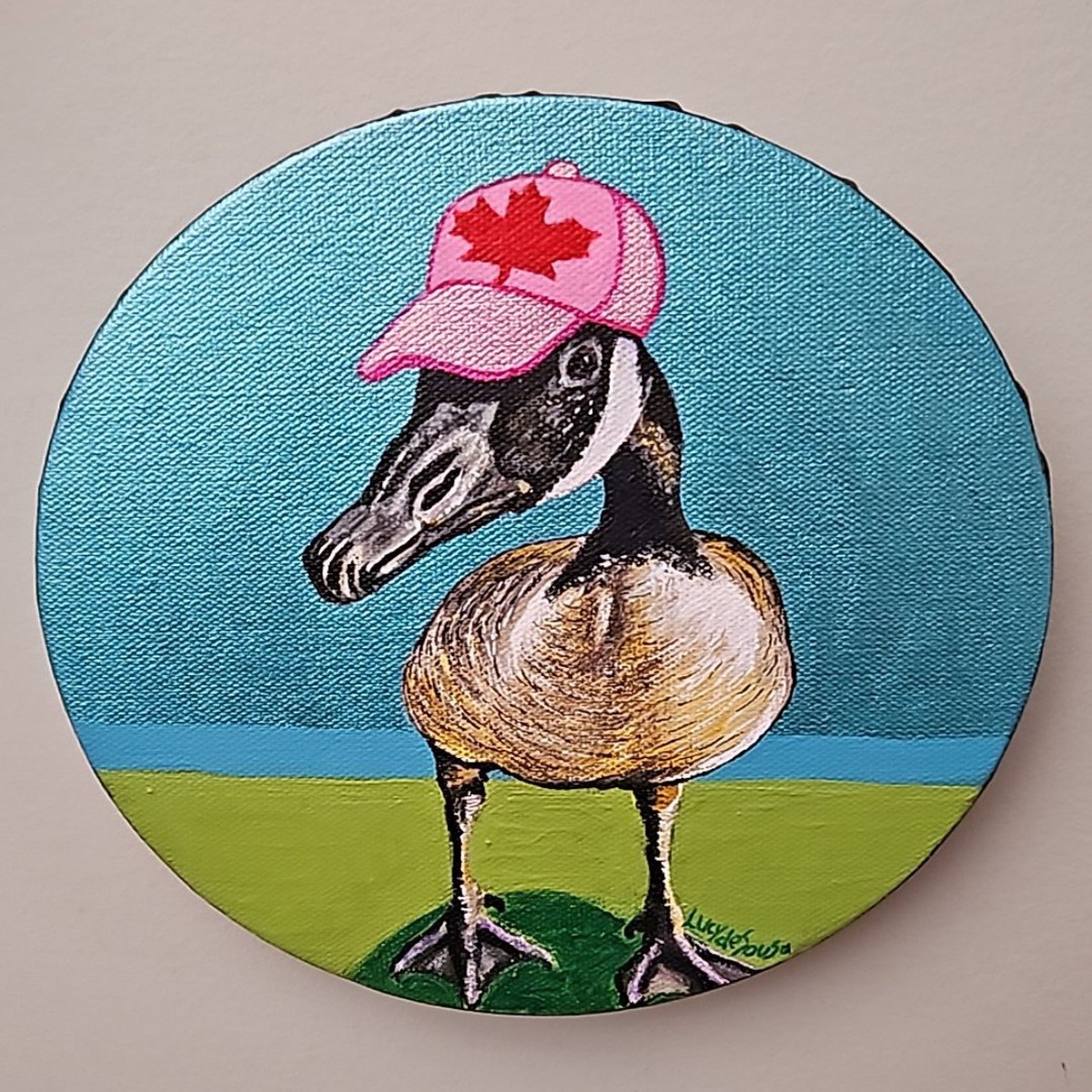 Canada Goose original painting by Lucy De Sousa
