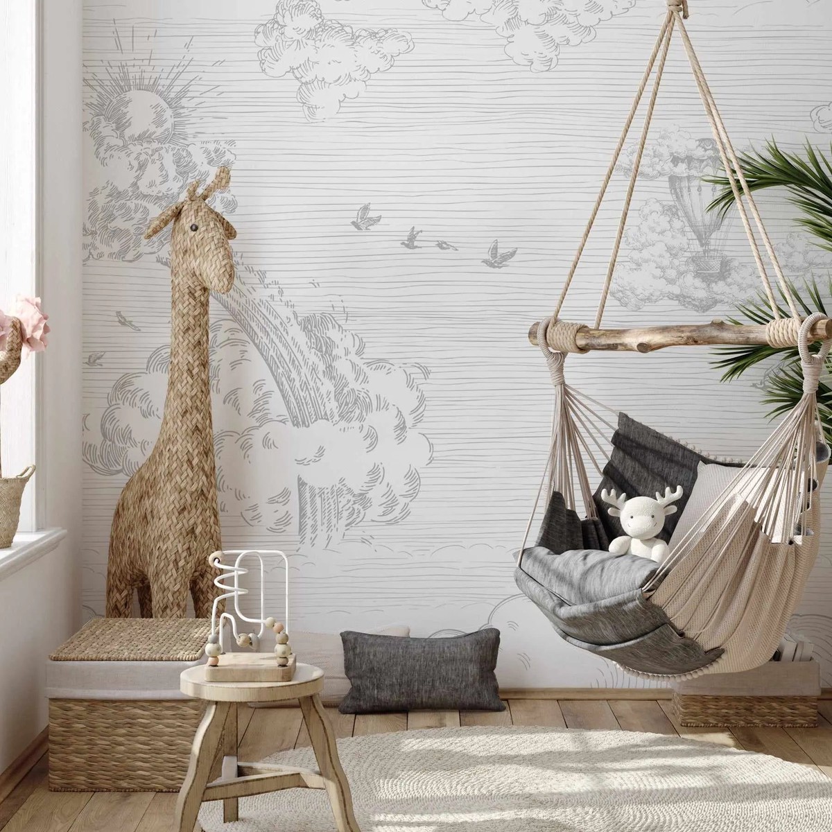 Vintage Sky In Mist Wallpaper Mural