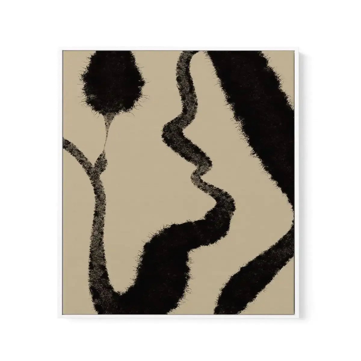 Abstract Khaki II Framed Canvas Art Print
