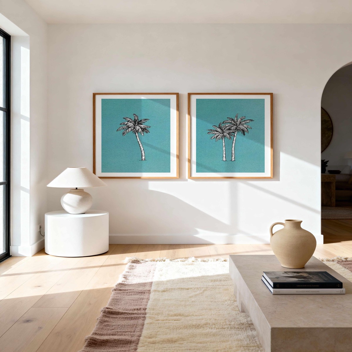 Island Palm I II Art Print Set of 2 Matching Wall Art