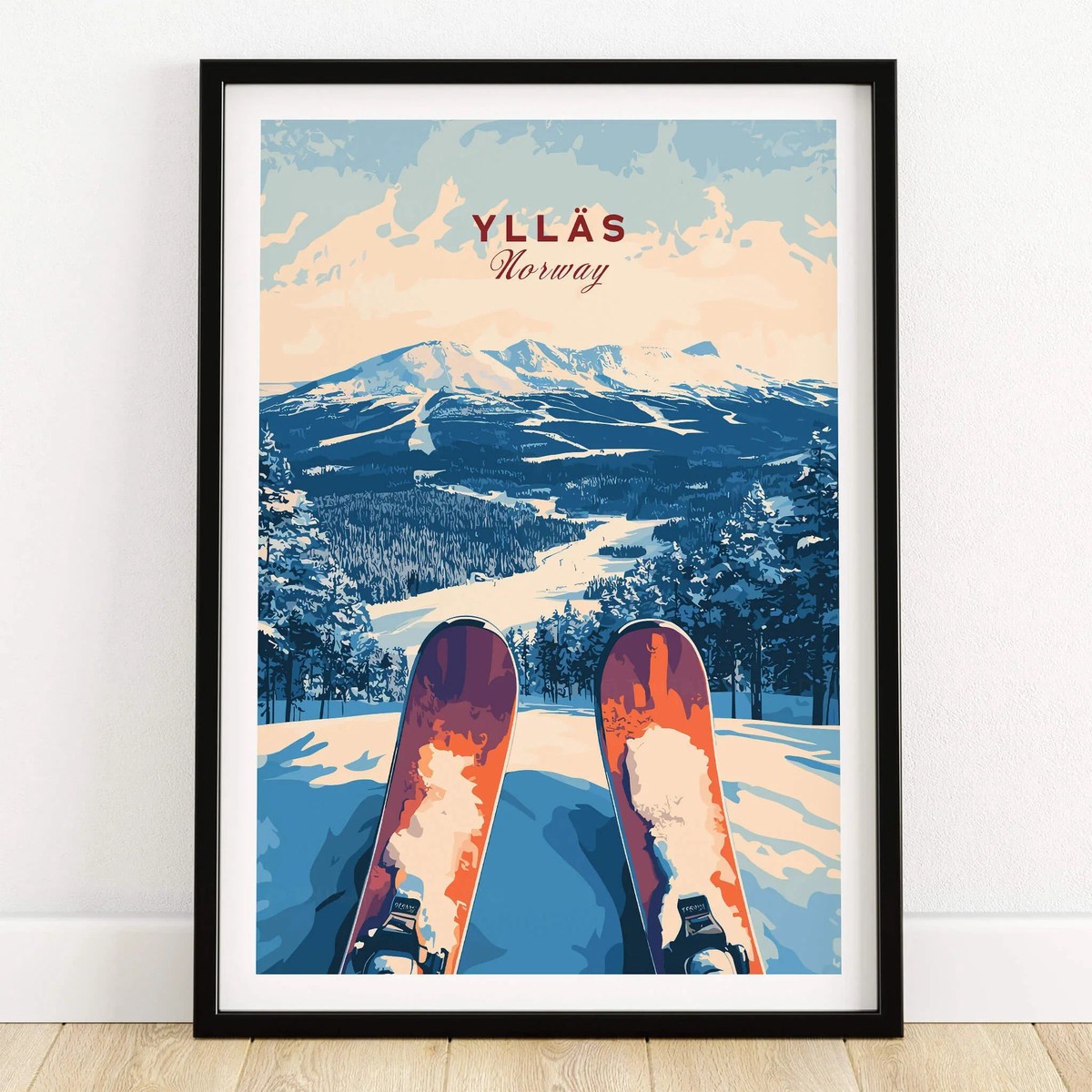 Ylls Norway Ski Art From the Slopes Print