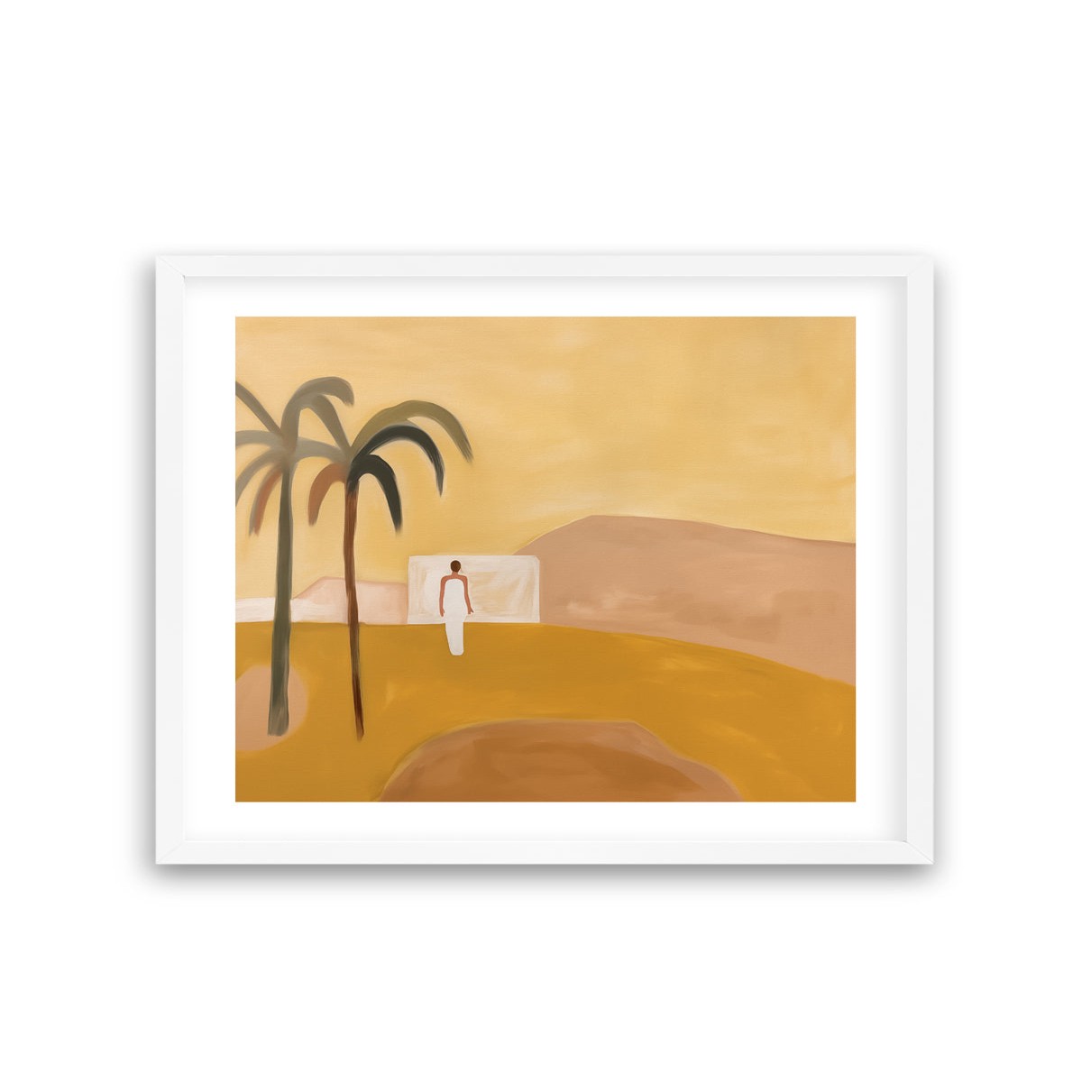 Akamu White Framed Artwork CLEARANCE