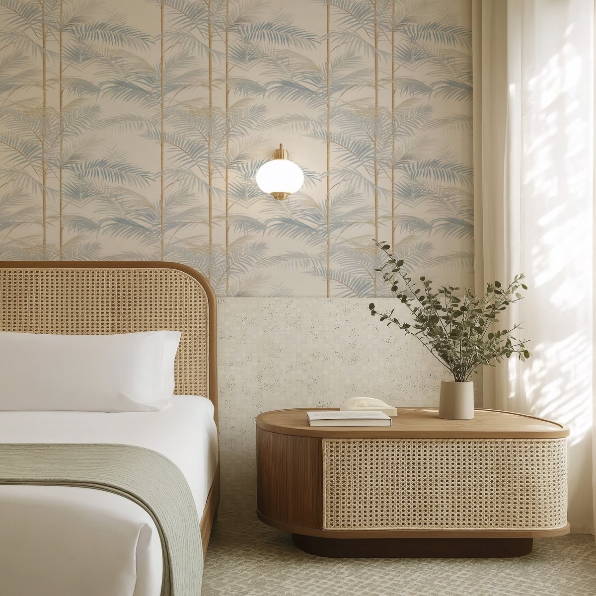 Palm Pavilion Commercial Vinyl Wallpaper