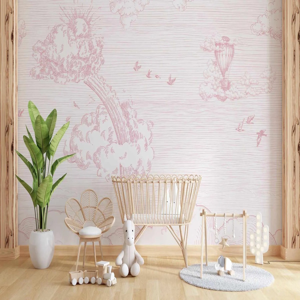 Vintage Sky In Rose Wallpaper Mural