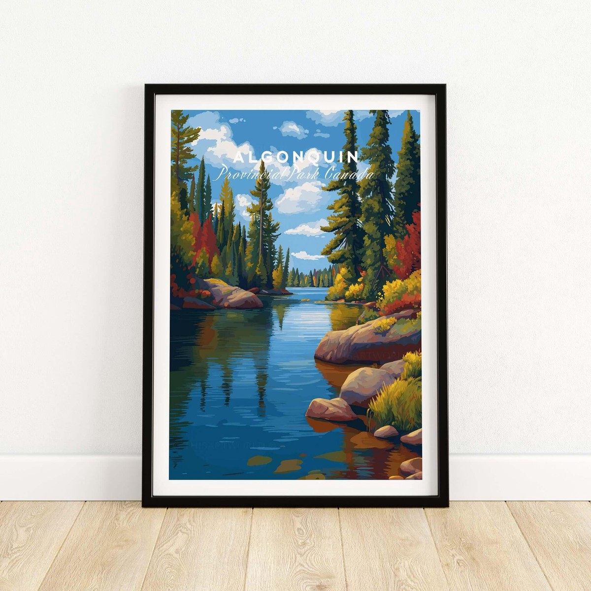 Algonquin Ontario Vibrant Riverside Landscape Print Nature Wall Art