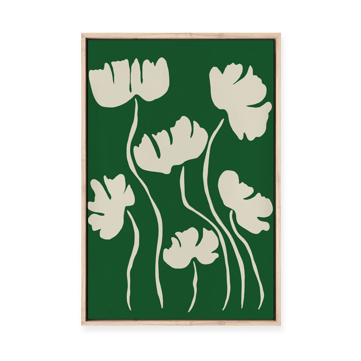 The Magical Green Floral Framed Canvas