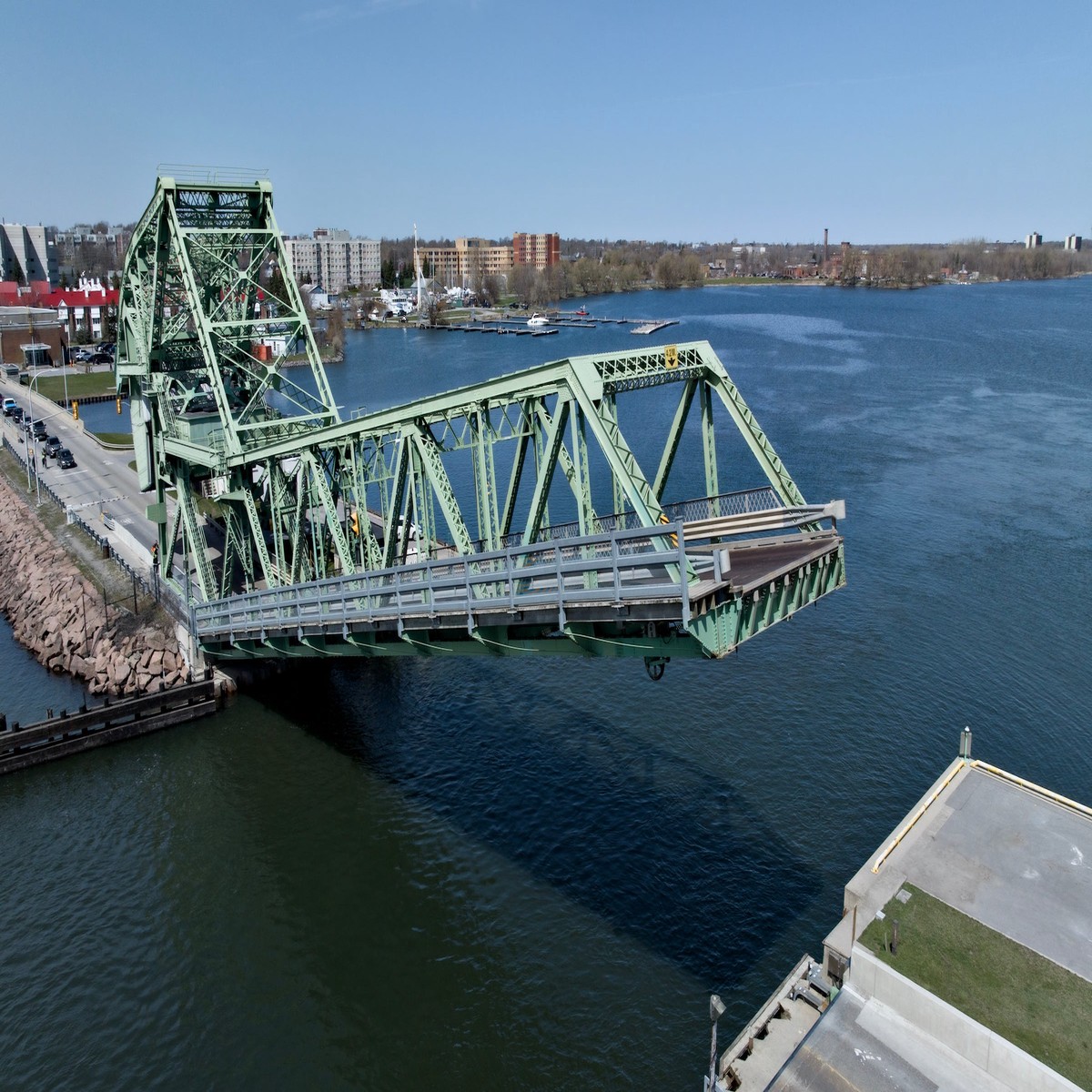 4 for 10 LaSalle Causeway Lift Bridge postcard by Mike Hill aerosnapper