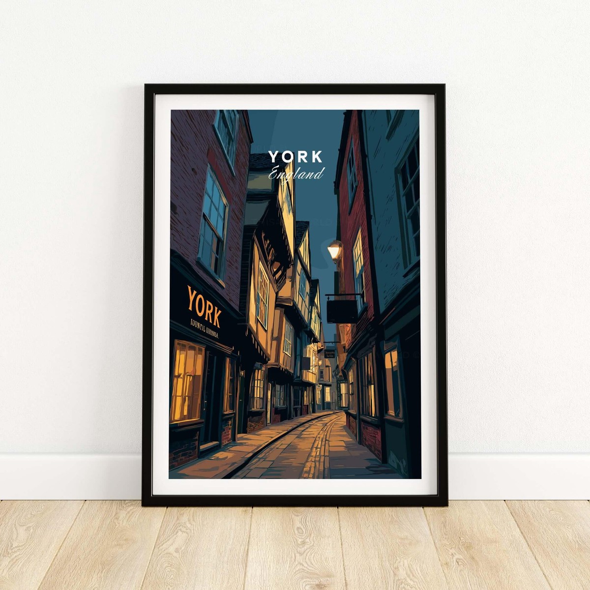 York England Shambles Print - Illuminated York Alleyway Wall Art