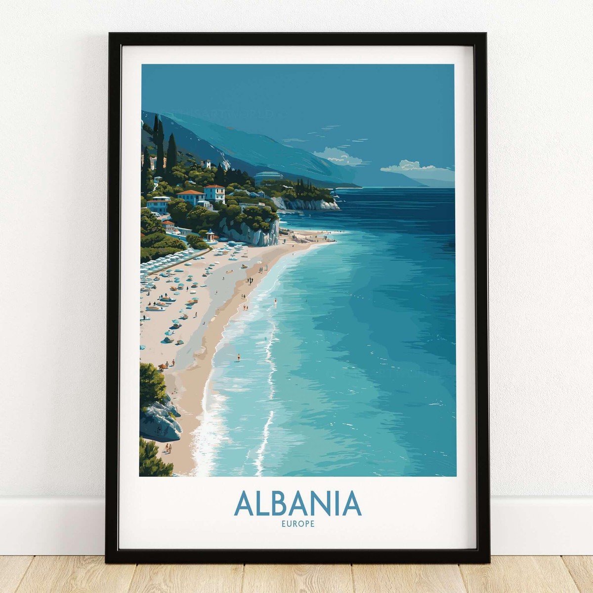 Albania Art Print Turquoise Water Coastal Wall Decor