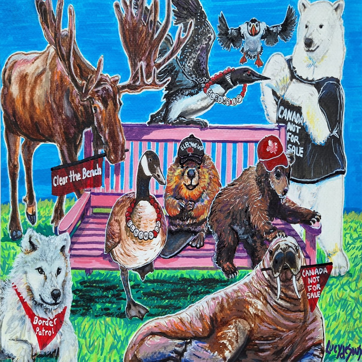 Canada Strong original painting by Lucy De Sousa