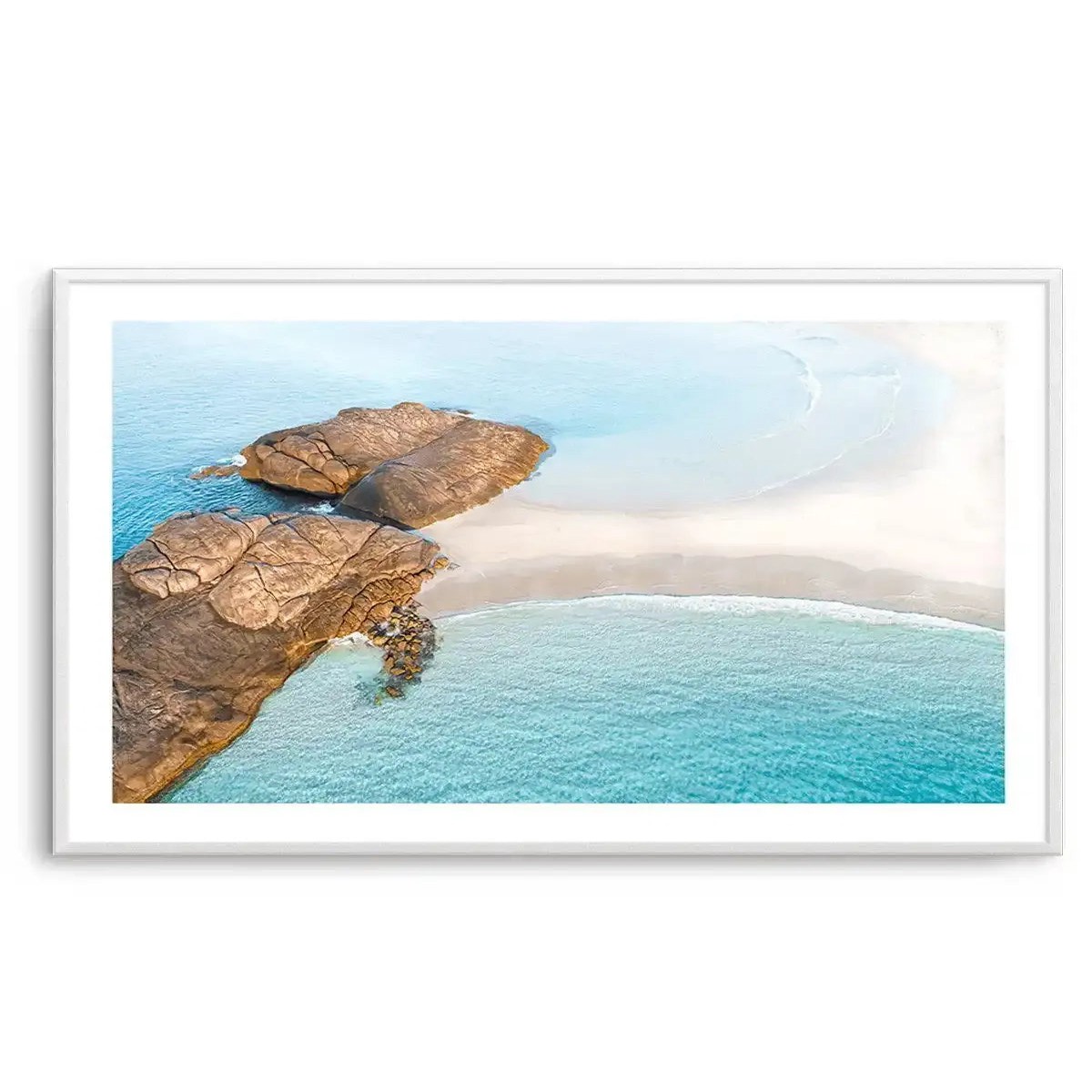 Wylie Bay Rocks Aerial Photo Wall Art Print