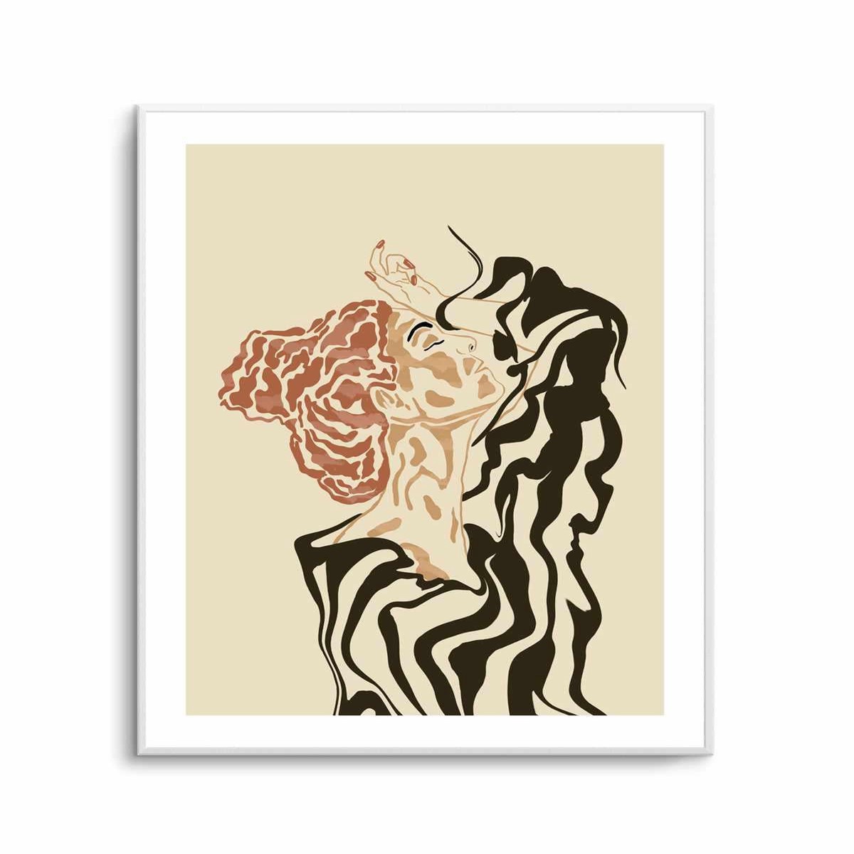 Woman In a Striped Blouse by Sannel Larson Art Print