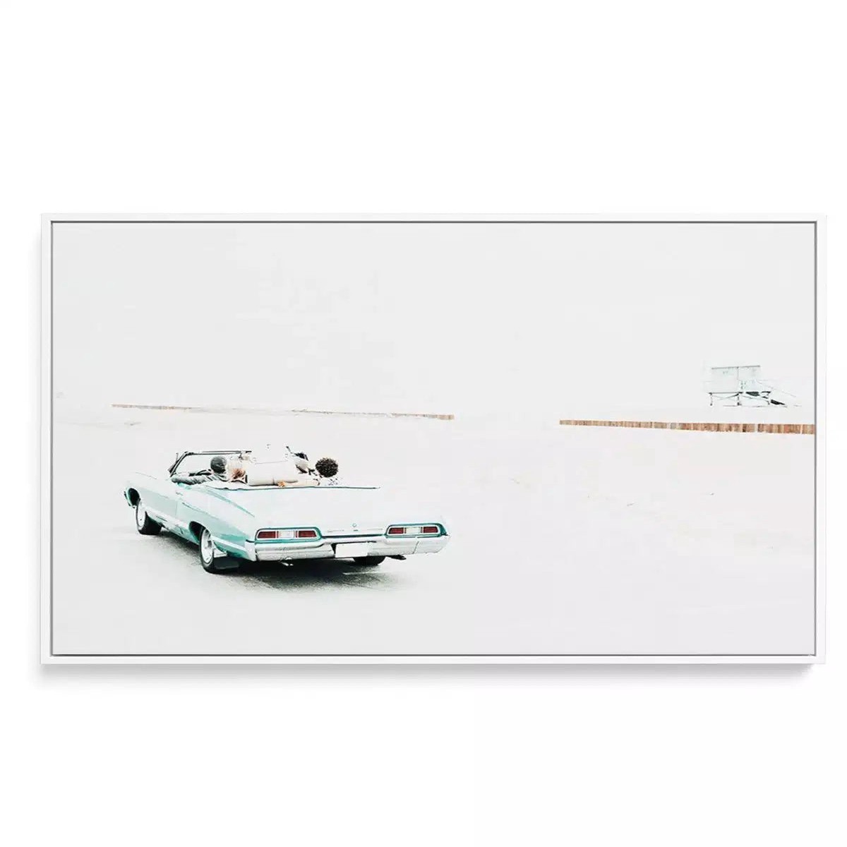 SALE 100x130 Farewell to Malibu White Framed Canvas Art