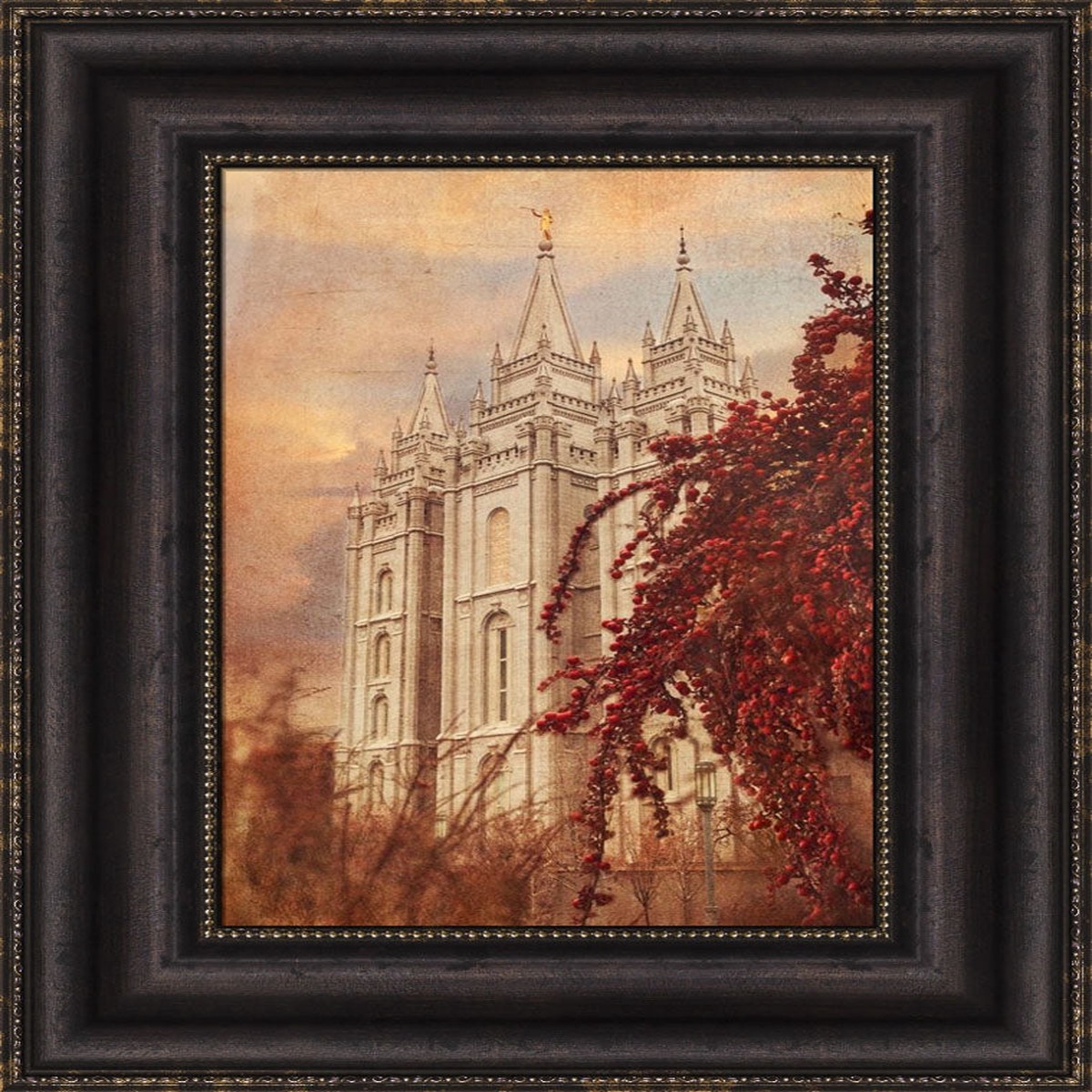 Transcendent 17x22 framed giclee canvas dark brown frame